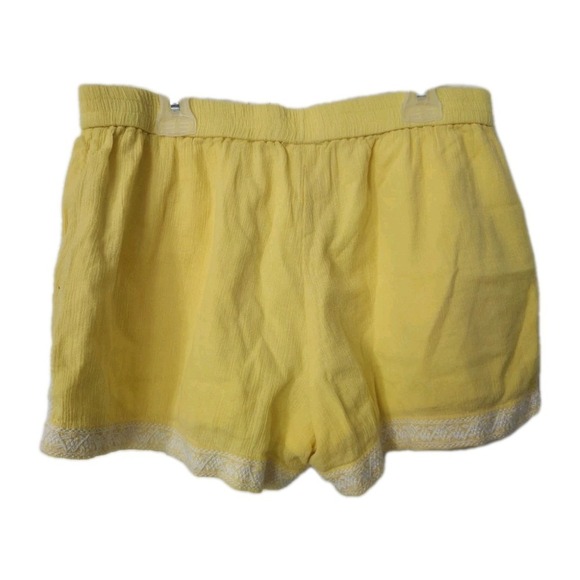 J Crew Womens Shorts Size 6 Yellow Embroidered Flowers Pockets 100% Cotton - Picture 4 of 4